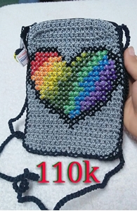 TÚI IPHONE DÂY KÉO THÊU TIM ĐA SẮC