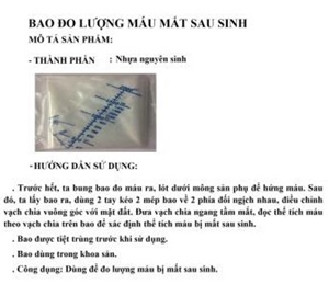 Bao đo lường máu mất sau sinh